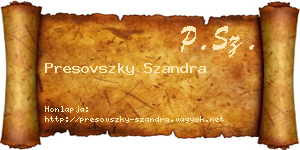 Presovszky Szandra névjegykártya